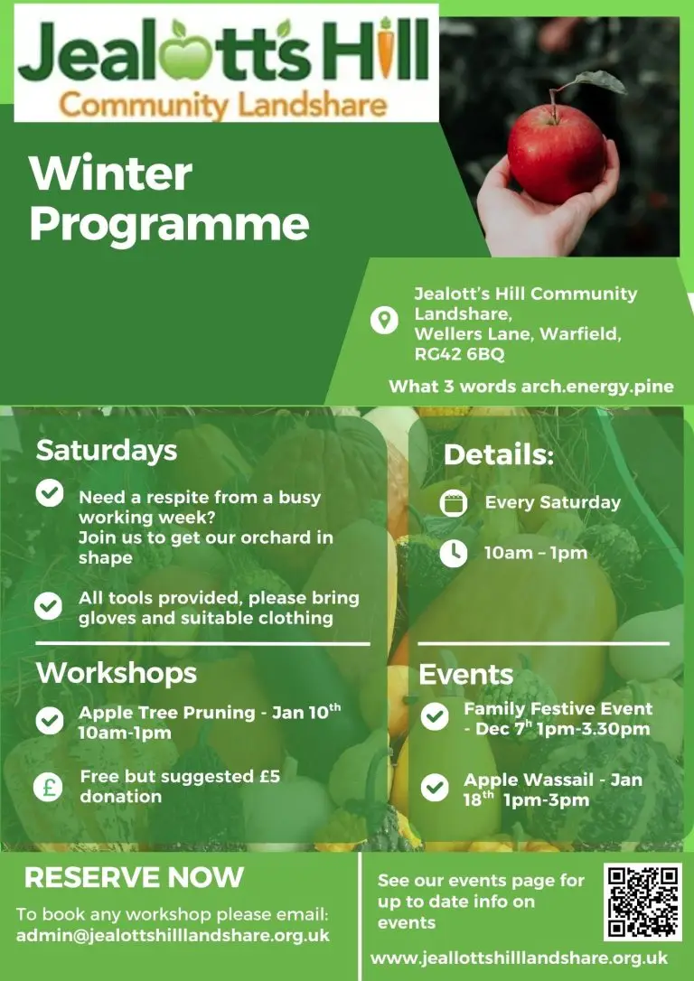 Flyer of events and workshiops for winter 25/26